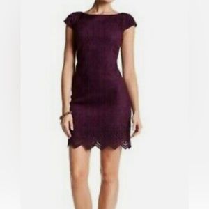 Vince Camuto Purple Suede-textured dress
